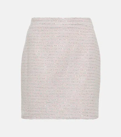 ALESSANDRA RICH EMBELLISHED TWEED MINISKIRT