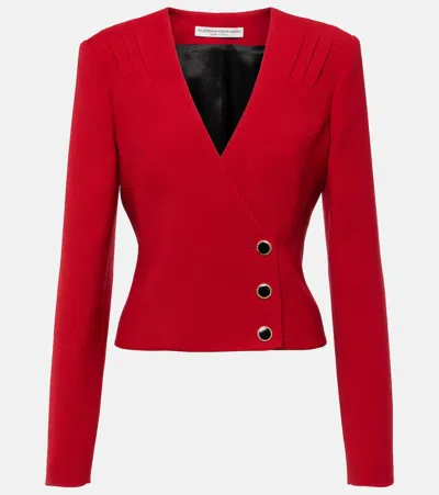ALESSANDRA RICH PLEATED WOOL BLAZER