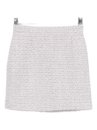 ALESSANDRA RICH SEQUIN-EMBELLISHED TWEED SKIRT