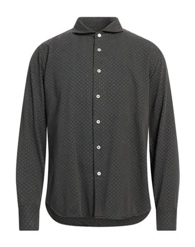 ALESSANDRO GHERARDI ALESSANDRO GHERARDI MAN SHIRT CHARCOAL SIZE L COTTON