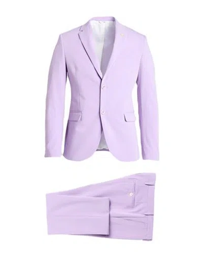 ALESSANDRO GILLES ALESSANDRO GILLES MAN SUIT LILAC SIZE 44 WOOL, VISCOSE, ELASTANE