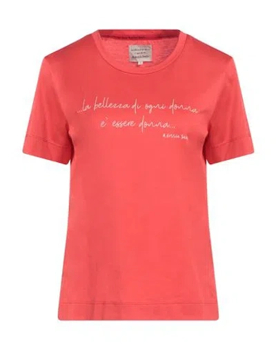 ALESSIA SANTI ALESSIA SANTI WOMAN T-SHIRT CORAL SIZE 3 COTTON