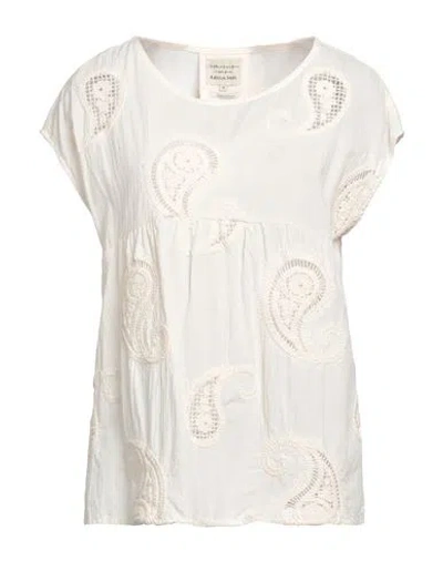 ALESSIA SANTI ALESSIA SANTI WOMAN TOP IVORY SIZE 8 COTTON