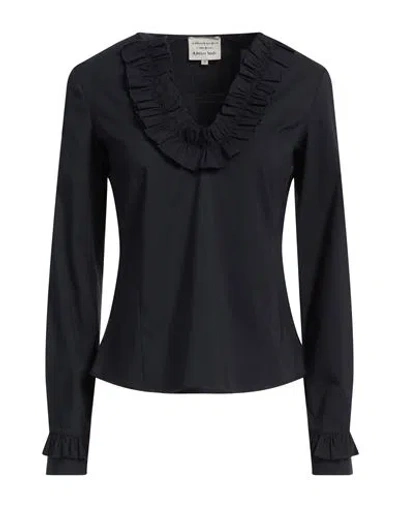 ALESSIA SANTI ALESSIA SANTI WOMAN TOP MIDNIGHT BLUE SIZE 8 COTTON, POLYESTER, ELASTANE