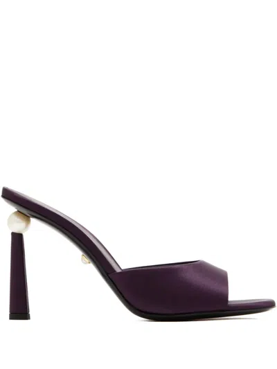 ALEVÌ 95MM LIZA PEARL-EMBELLISHED SANDALS