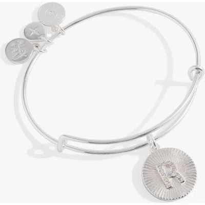 ALEX AND ANI ALEX AND ANI PAVE STARBURST TEXTURE INITIAL BANGLE BRACELET
