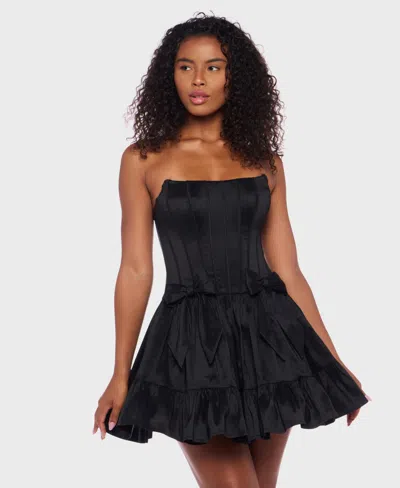 ALEX & SOPHIA JUNIORS' SLEEVELESS TAFFETA FIT & FLARE DRESS