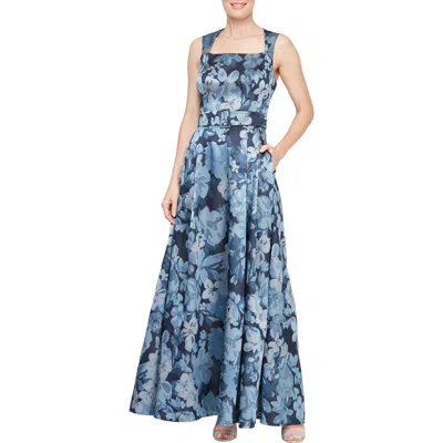 ALEX EVENINGS ALEX EVENINGS FLORAL A-LINE GOWN