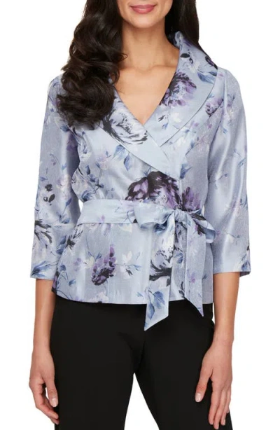 ALEX EVENINGS ALEX EVENINGS TIE SIDE ORGANZA TOP