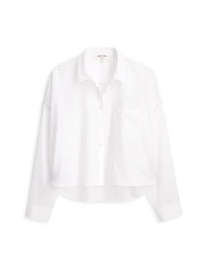 ALEX MILL CROPPED JO SHIRT IN COTTON VOILE