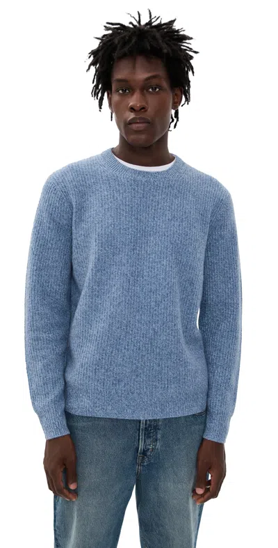 ALEX MILL JORDAN SWEATER IN WASHED CASHMERE MARLED STONEWASH
