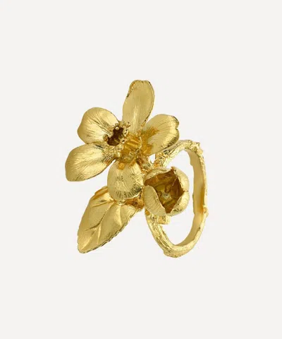 ALEX MONROE ALEX MONROE 22CT GOLD-PLATED APPLE BLOSSOM COCKTAIL RING