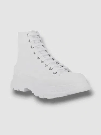 ALEXANDER MCQUEEN $996 ALEXANDER MCQUEEN MEN'S WHITE TREAD SLICK BOOT SHOES SIZE EU 45/US 12