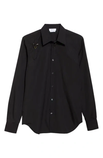 ALEXANDER MCQUEEN ALEXANDER MCQUEEN ARROW HARNESS COTTON POPLIN BUTTON-UP SHIRT