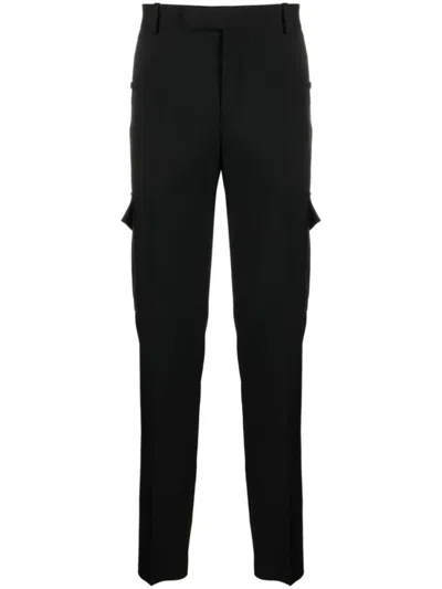 ALEXANDER MCQUEEN MEN BLACK CARGO TROUSERS, 30 LUXURY PANTS FOR MEN DARVEYS