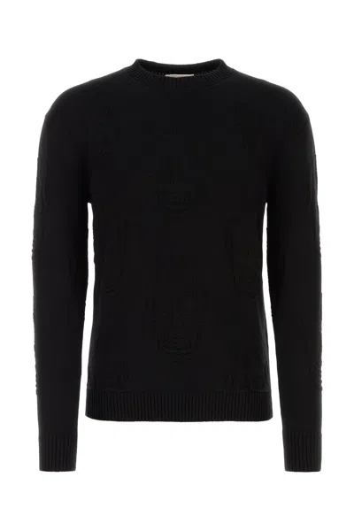 ALEXANDER MCQUEEN BLACK COTTON SWEATER