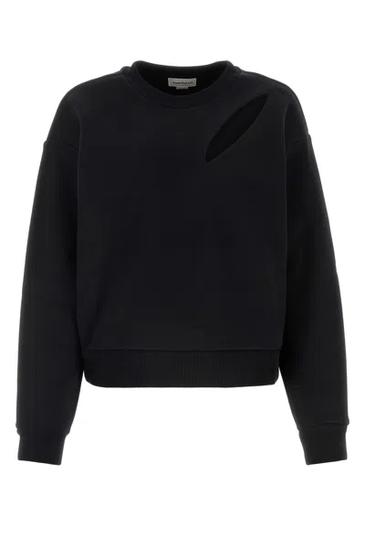 ALEXANDER MCQUEEN BLACK COTTON SWEATSHIRT