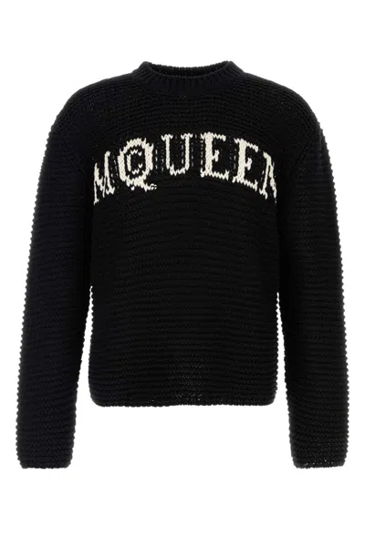 ALEXANDER MCQUEEN MEN BLACK CROCHET SWEATER, M LUXURY SWEATERS & KNITWEAR FOR MEN DARVEYS