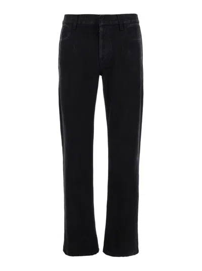 ALEXANDER MCQUEEN ALEXANDER MCQUEEN MEN BLACK JEANS WITH LOGO PATCH ON THE REAR AND WORN OUT EFFECT IN DENIM MAN