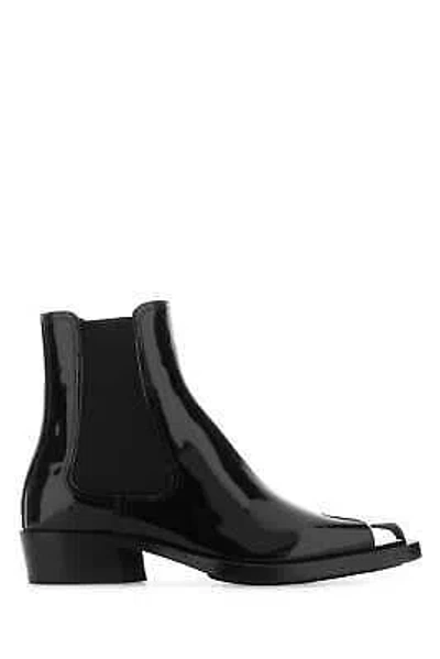 ALEXANDER MCQUEEN ALEXANDER MCQUEEN BLACK LEATHER ANKLE BOOTS