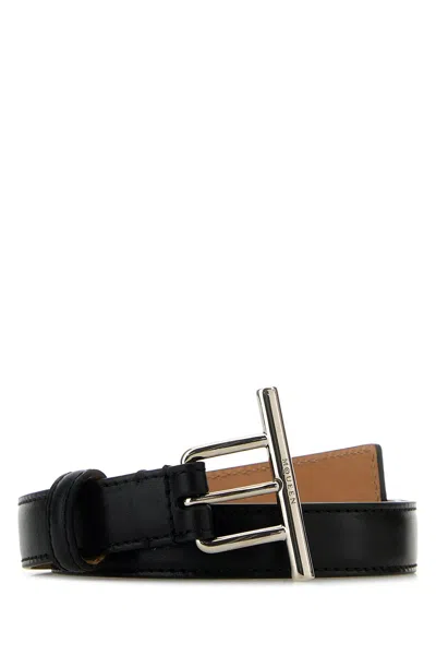 ALEXANDER MCQUEEN BLACK LEATHER BELT