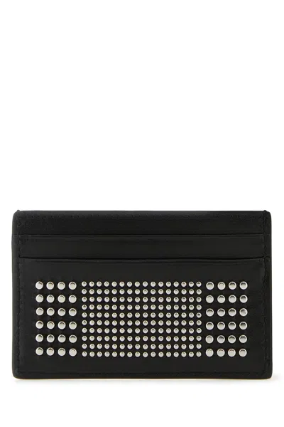 ALEXANDER MCQUEEN BLACK LEATHER CARD HOLDER