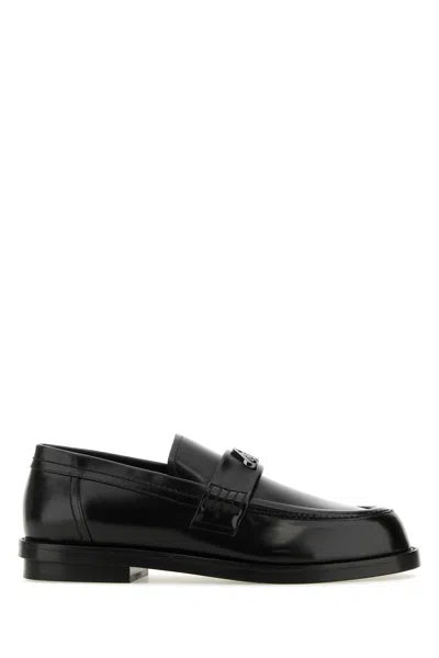 ALEXANDER MCQUEEN BLACK LEATHER LOAFERS