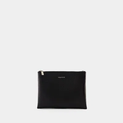 ALEXANDER MCQUEEN ALEXANDER MCQUEEN BLACK LEATHER POUCHES