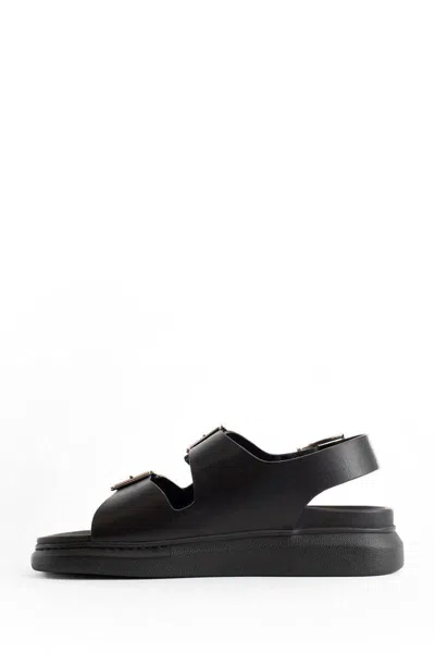 ALEXANDER MCQUEEN ALEXANDER MCQUEEN BLACK LEATHER SANDALS