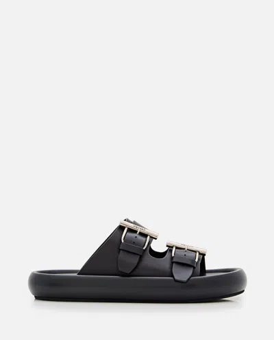 ALEXANDER MCQUEEN MEN BLACK LEATHER SANDALS, 6 LUXURY SANDALS & FLOATERS FOR MEN DARVEYS