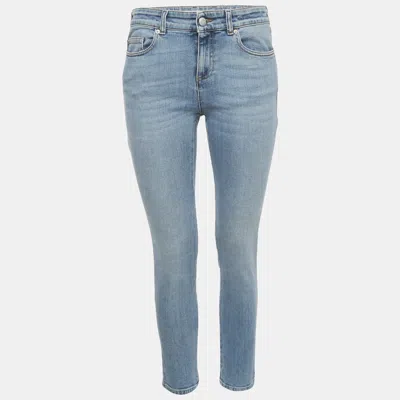 ALEXANDER MCQUEEN BLUE EMBROIDERED DENIM SKINNY JEANS M WAIST 29"