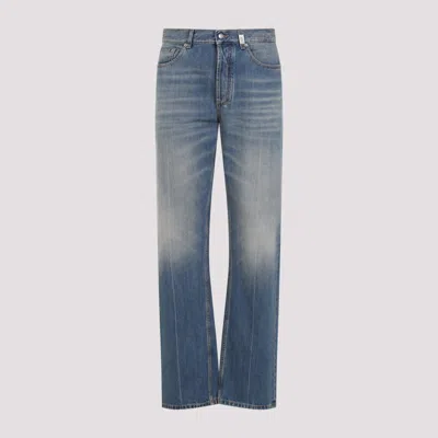 ALEXANDER MCQUEEN BLUE STRAIGHT LEG COTTON JEANS