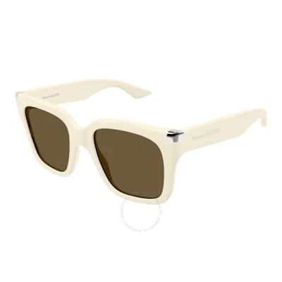 ALEXANDER MCQUEEN ALEXANDER MCQUEEN BROWN SQUARE LADIES SUNGLASSES AM0440S 004 53