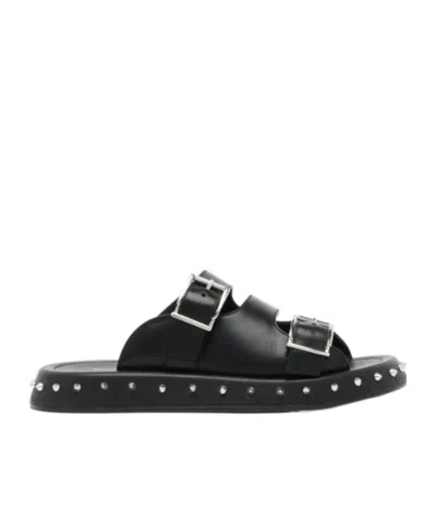 ALEXANDER MCQUEEN ALEXANDER MCQUEEN STUD EMBELLISHED DOUBLE BUCKLED SANDALS