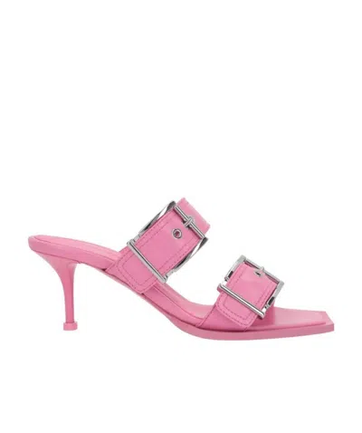 ALEXANDER MCQUEEN ALEXANDER MCQUEEN BUCKLE DETAILED SLIP-ON SANDALS