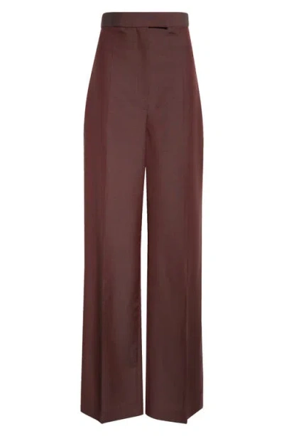 ALEXANDER MCQUEEN MCQUEEN CREASED HIGH WAIST WIDE LEG WOOL TROUSERS