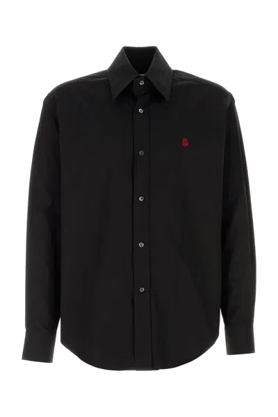 ALEXANDER MCQUEEN ALEXANDER MCQUEEN BLACK POPLIN SHIRT