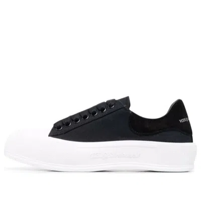 ALEXANDER MCQUEEN Alexander McQueen Deck Skate Plimsoll Lace Up 'Black White Sole'