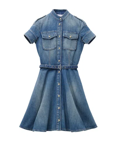 ALEXANDER MCQUEEN ALEXANDER MCQUEEN SHORT-SLEEVE SHIRT DENIM MINI DRESS