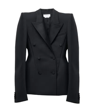 ALEXANDER MCQUEEN ALEXANDER MCQUEEN STACKED SHOULDER DOUBLE-BREASTED JACKET
