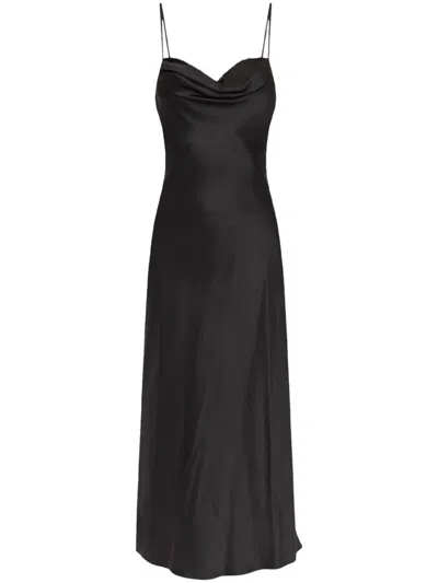 ALEXANDER MCQUEEN DRAPE-NECK MIDI DRESS