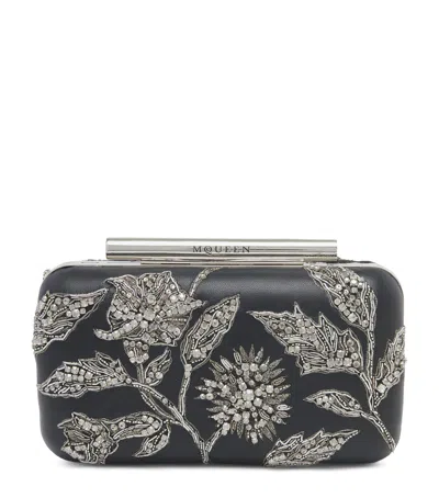 ALEXANDER MCQUEEN EMBELLISHED T-BAR BOX CLUTCH BAG