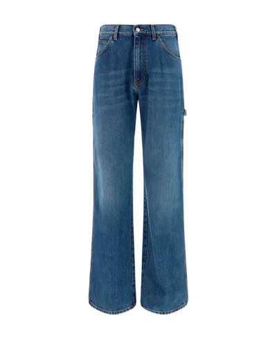 ALEXANDER MCQUEEN ALEXANDER MCQUEEN LOGO EMBROIDERED STRAIGHT LEG JEANS