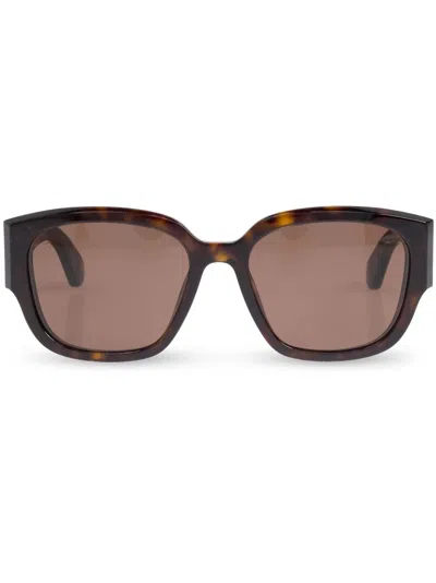 ALEXANDER MCQUEEN ENGRAVED-LOGO ARM SUNGLASSES