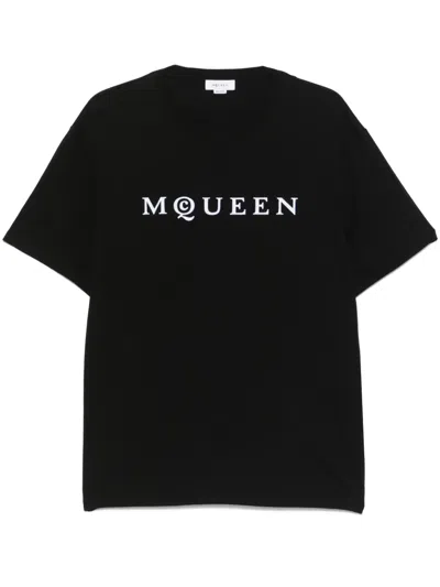 ALEXANDER MCQUEEN FLOCKED-LOGO T-SHIRT