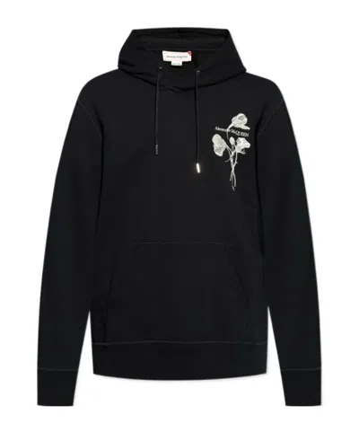 ALEXANDER MCQUEEN ALEXANDER MCQUEEN EMBROIDERED DRAWSTRING HOODIE