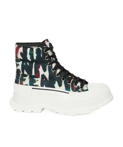 ALEXANDER MCQUEEN ALEXANDER MCQUEEN GRAFFITI PRINT HIGH-TOP SNEAKERS
