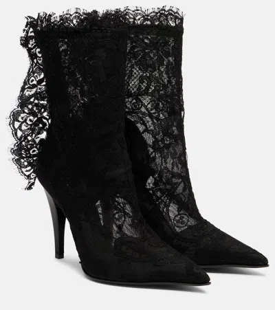 ALEXANDER MCQUEEN HERON 105 LACE ANKLE BOOTS