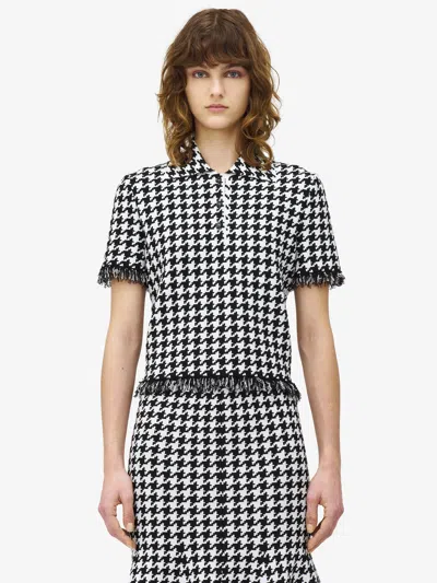 ALEXANDER MCQUEEN HOUNDSTOOTH POLO TOP