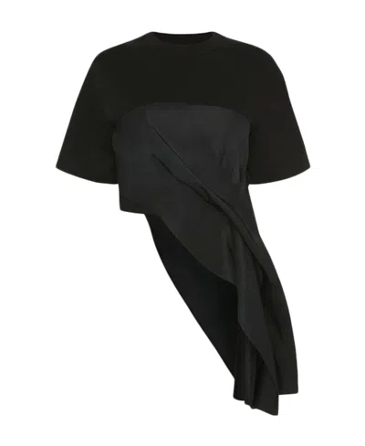ALEXANDER MCQUEEN ALEXANDER MCQUEEN ASYMMETRIC RUCHED DETAILED T-SHIRT